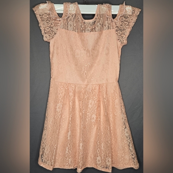 Girls Blush Pink Lace Dress RMLA Size 13 | Tween Party Dress Formal Occasion - Picture 3 of 3